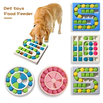 Šunų dėlionės žaislai Lėtas tiektuvas Interaktyvus šuniuko padidinimas IQ dresūros žaidimas Maisto dozatorius lėtai valgo neslystantį dubenį Naminių šunų žaislas