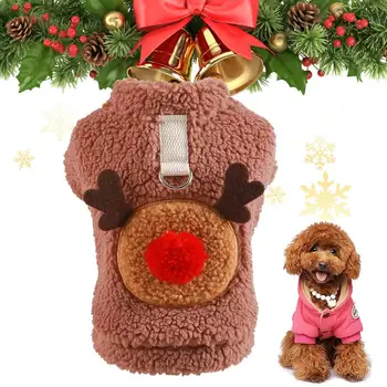 Šuo Kalėdinis megztinis Augintinis Elnio kailis Megztinis Šunų drabužiai Naujųjų metų augintiniai Šunų drabužiai Mažiems vidutiniams šunims Kostiumas Šiltas šuo