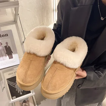 Žiema neslystanti neperšlampama medvilnė moteriški batai plius sniegas šilti batai Kojos plačios kojos Riebalai Ypatinga mada paprasta